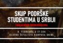 SUBOTA: U Banjaluci novi skup podrške studentima u SRBIJI