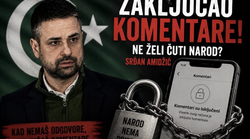 Pozadinac Amiđić zaključao komentare na mrežama; Niko ga ne voli