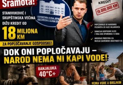 SIMBIOZA: Narod bez vode ključa na + 40; VLAST TRAŽI NOVIH 18 MILIONA KM za popločavanje Gospodske!